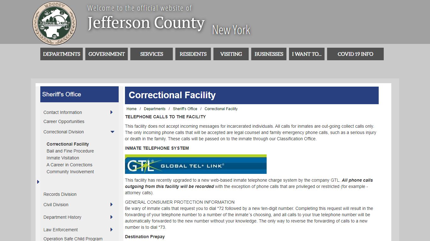 Welcome to Jefferson County, New York - Correctional Facility